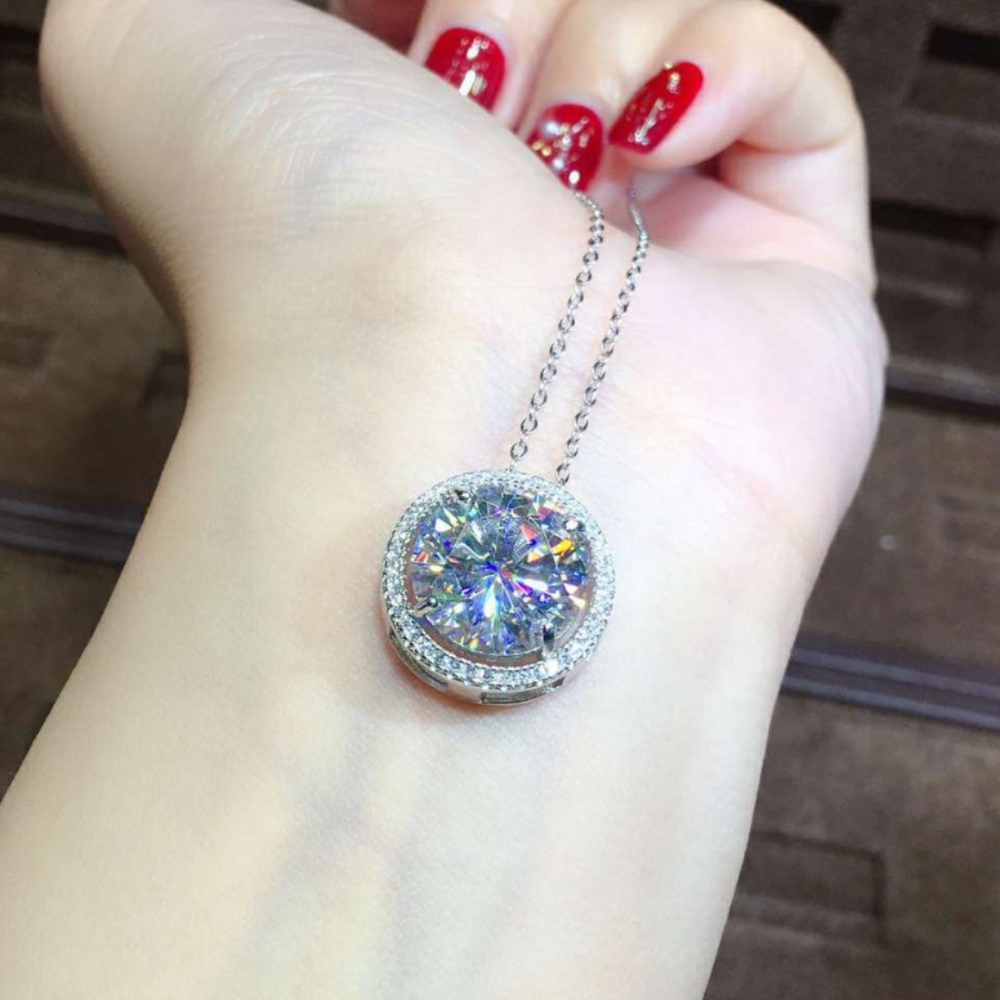 Sterling silver 6ct diamond necklace - Picture 3 of 5
